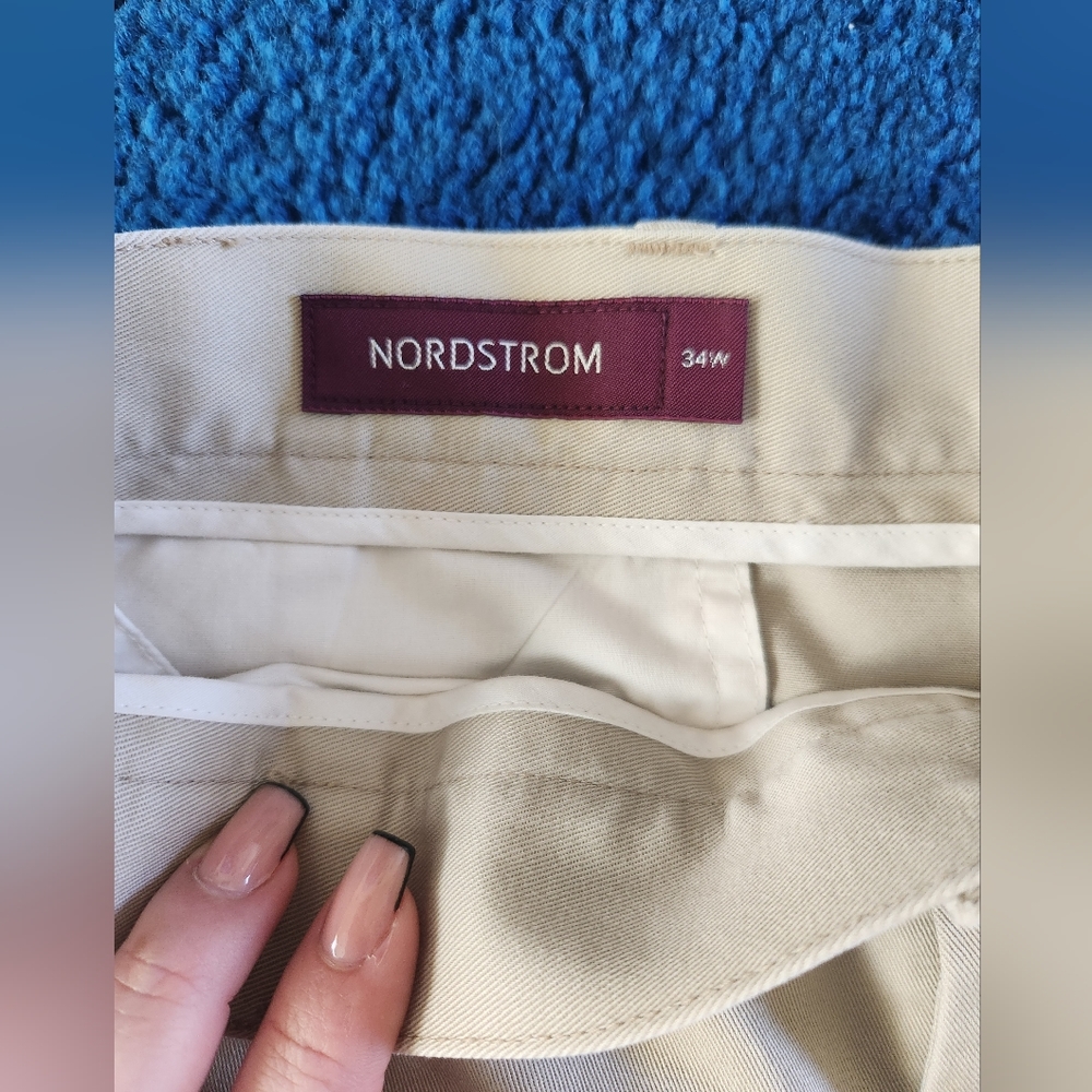 Nordstrom Stain Resistant Chino Style Shorts Khaki/34w - Picture 3 of 8